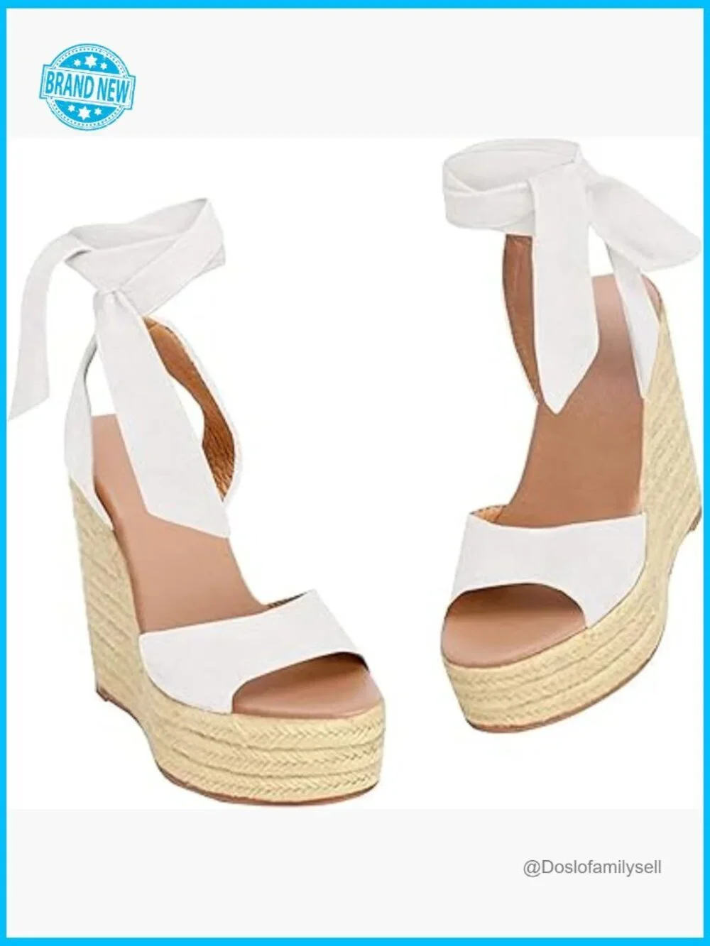 Platform Espadrille Wedges High Heel Sandals Ankle Strap Buckle Open Toe